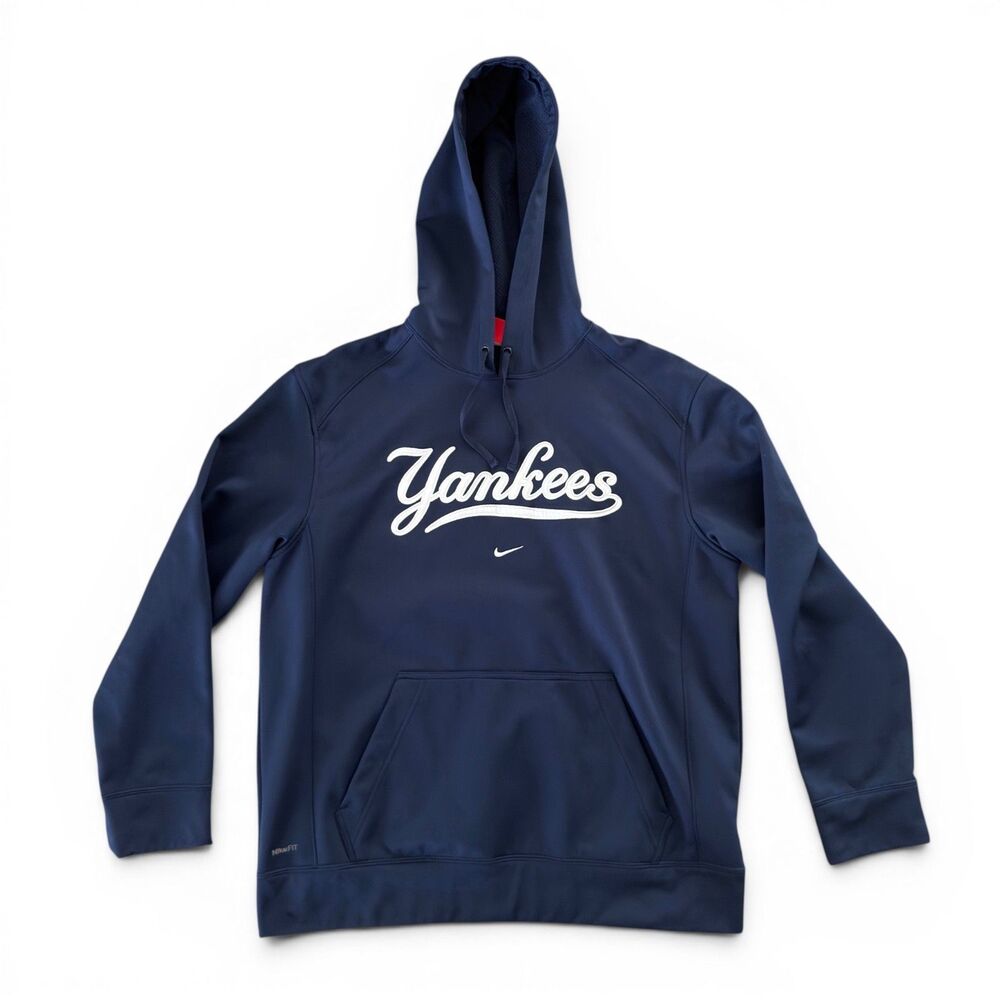 Nike New York Yankees Therma Hoodie Men's Large Navy MLB Team Authentic Dri-FIT